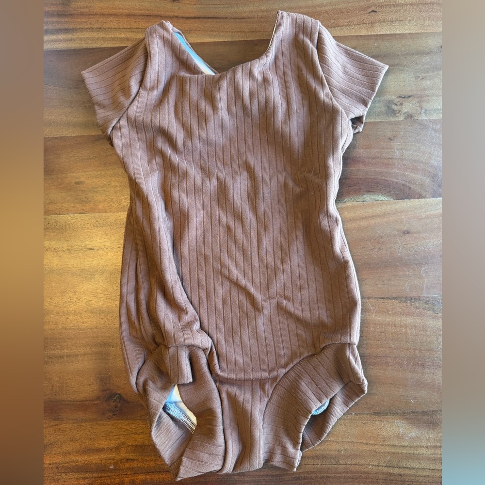 Busy Bod Leo Brown Ribbed leotard
